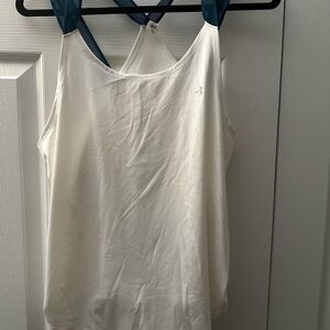 LG Women's White and Blue Tank Top